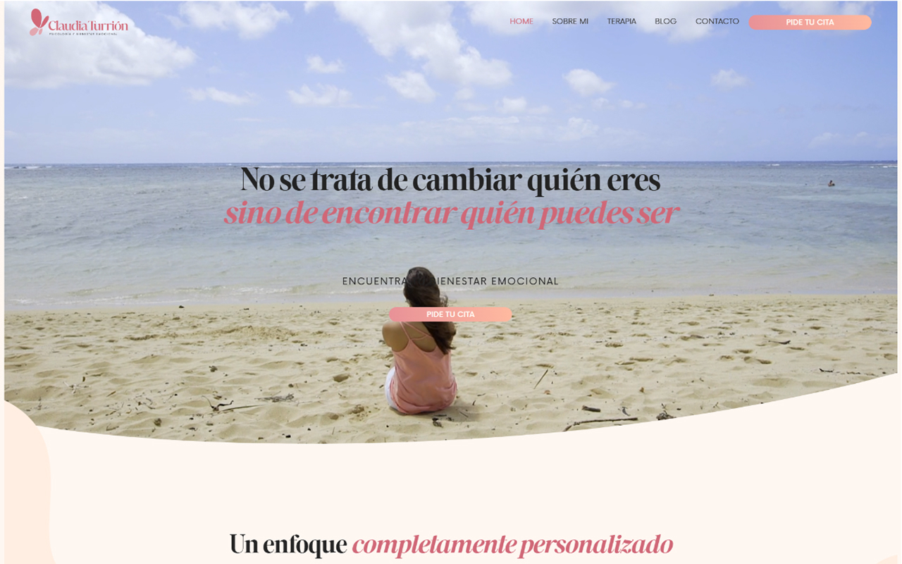 Portada de la web de Claudia Turrión, psicóloga sanitaria